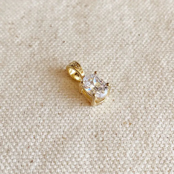 Oval Cubic Zirconia Charm