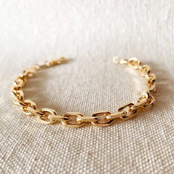 18k Gold Filled 7mm Link Bracelet
