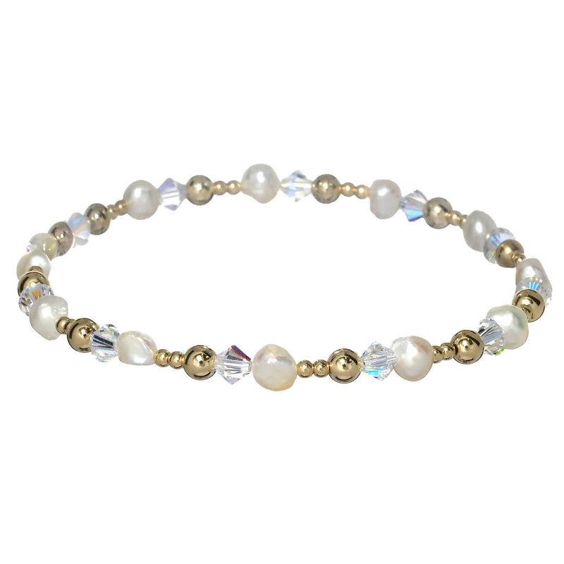 "VIVIANA" 14k gold-filled & pearl beaded Bracelet