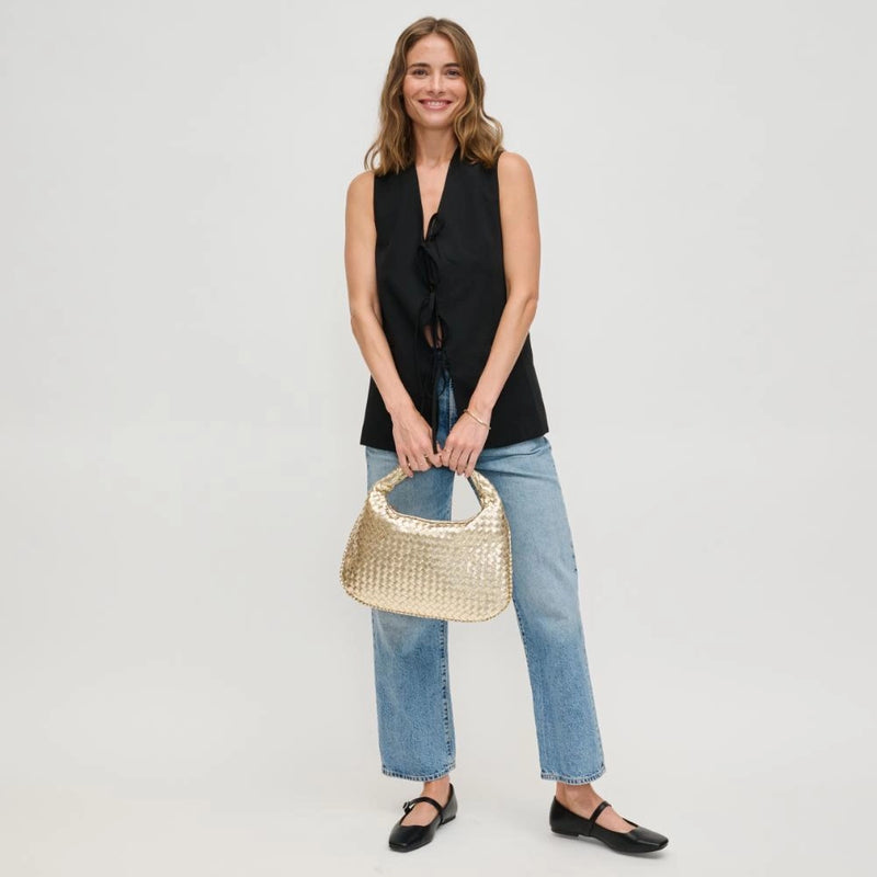 Adela Woven Hobo Gold