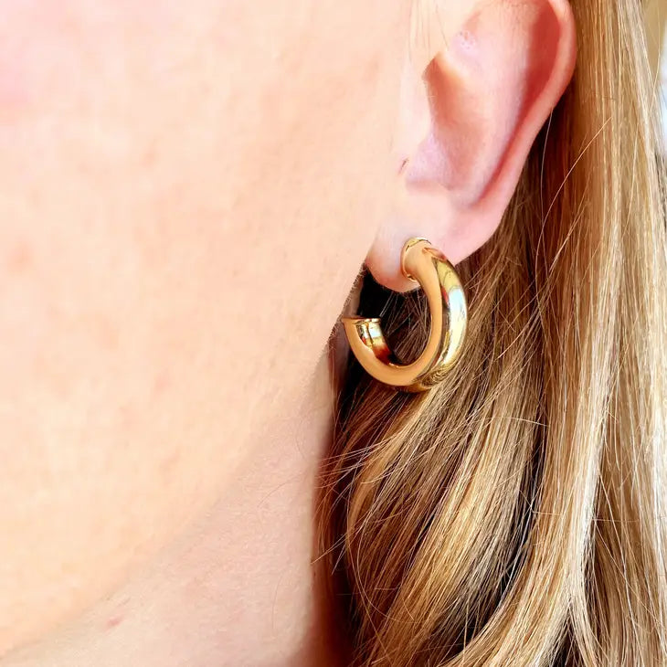 18k Gold Filled 25mm Chubby C-Hoop Earrings