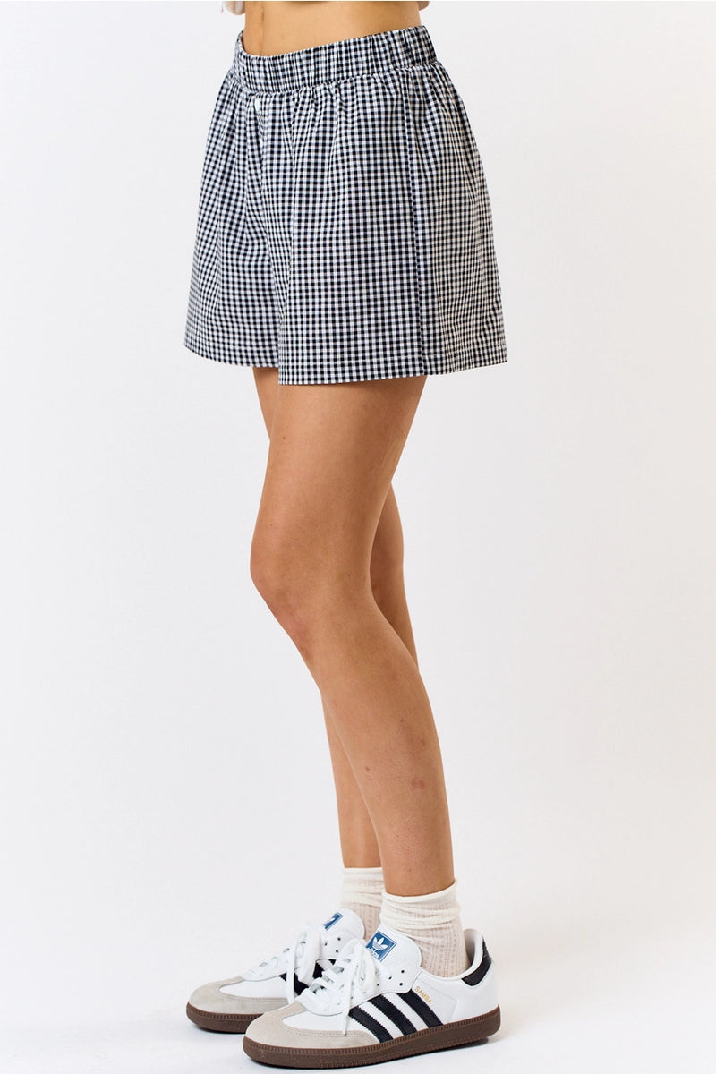 Girly gingham Shorts Black