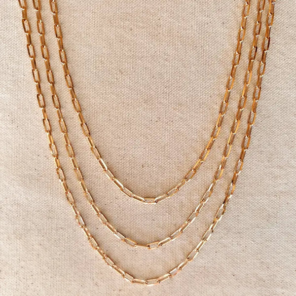 18k Gold Filled Paperclip Link Chain