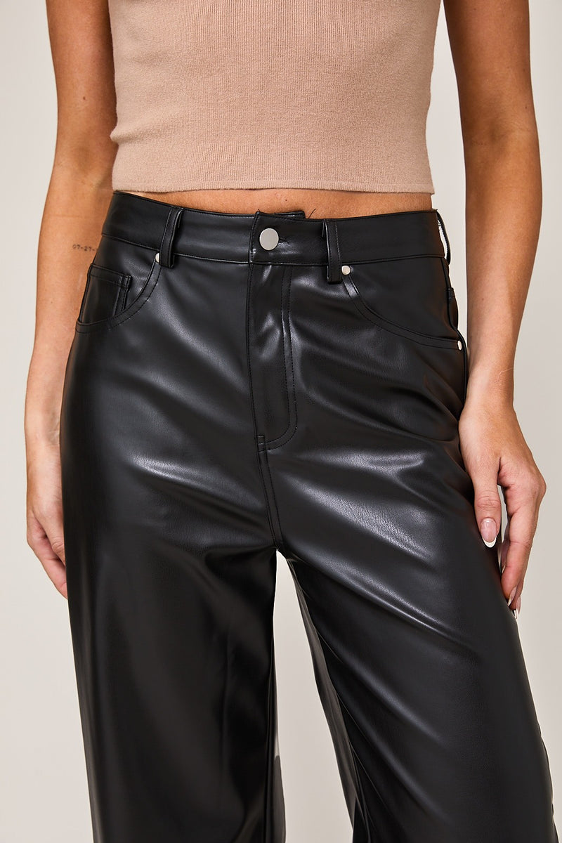 Valentina Vegan Leather Pants Black