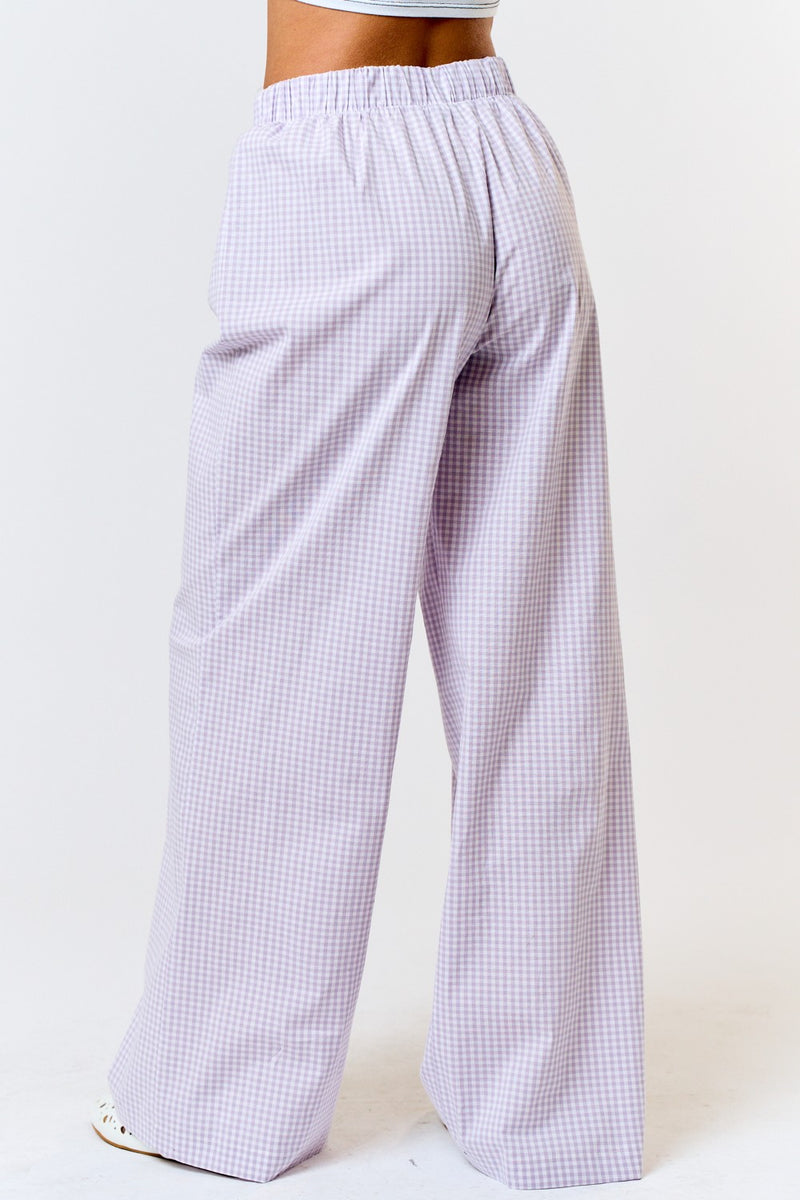 Girly Gingham Pants Lavendar