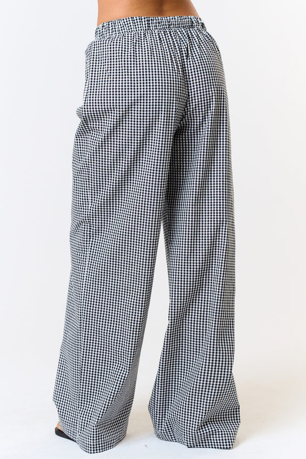 Girly Gingham Pants Black