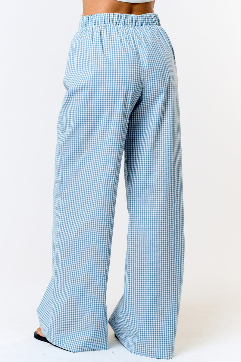 Girly Gingham Pants Blue