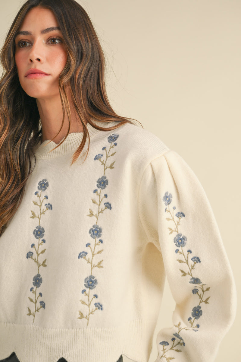 Thinking Out Loud Embroidered Sweater