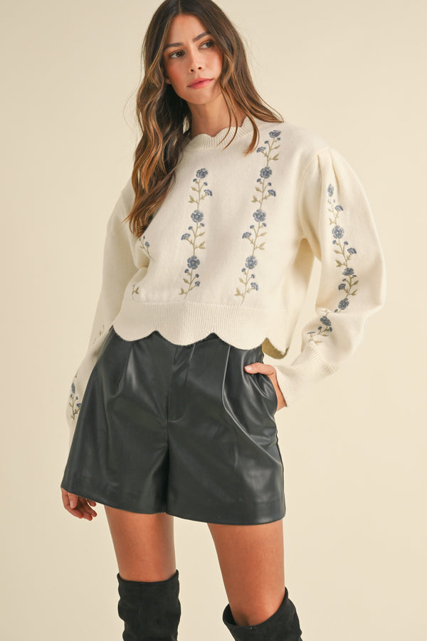 Thinking Out Loud Embroidered Sweater