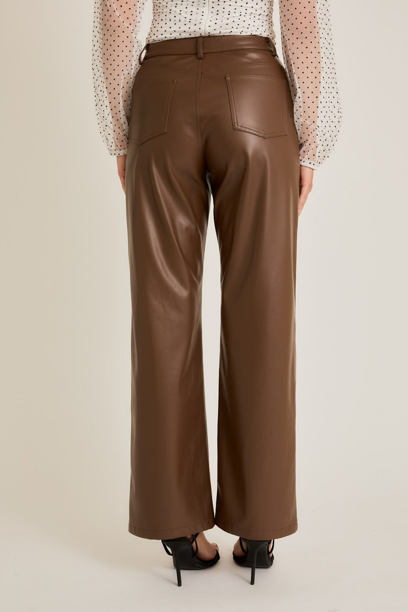 Valentina Vegan Leather Pants Mocha