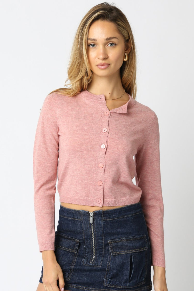 Hilltop Cardigan Dusty Blush