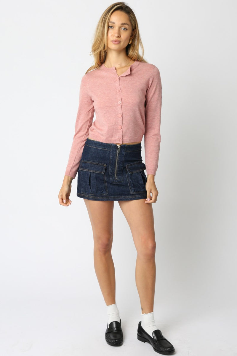 Hilltop Cardigan Dusty Blush