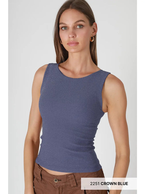 Subtle Shine Tank Crown Blue