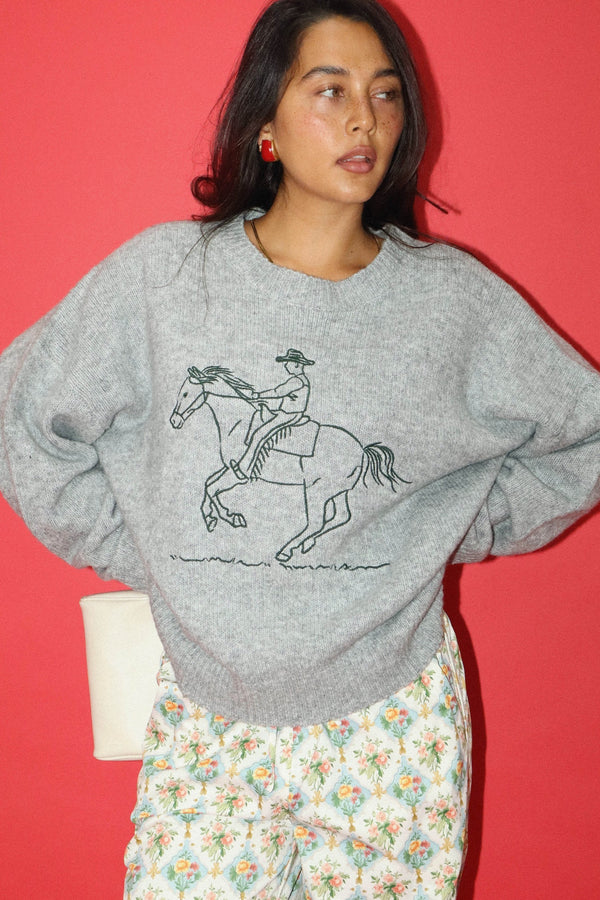 Rope And Ride Sweater- H Grey