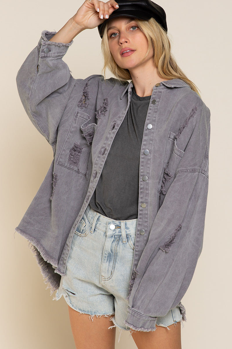 Denim Dreams Jacket Violet Grey