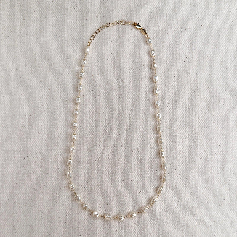 Pearl Charm Necklace Chain 16inch