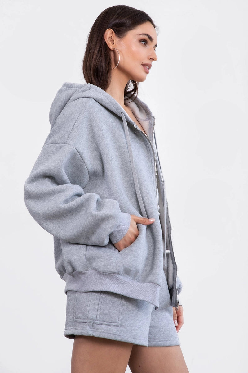 Sleepy But Social Hoodie -Oversized- Heather Grey