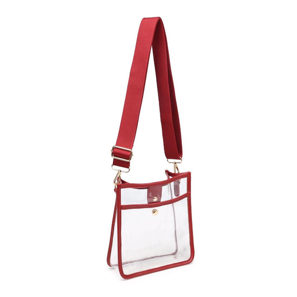 Beckham- Clear Crossbody Red