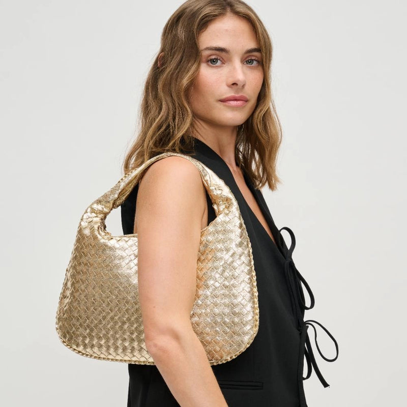 Adela Woven Hobo Gold