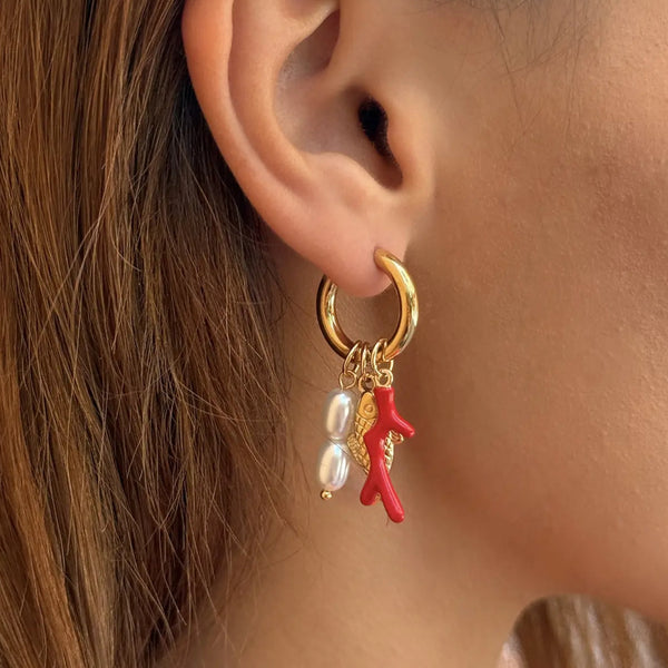 Reef & Sardine Charm Earrings