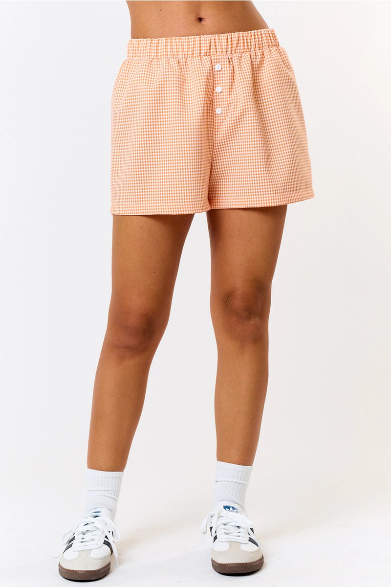 Girly gingham Shorts Orange