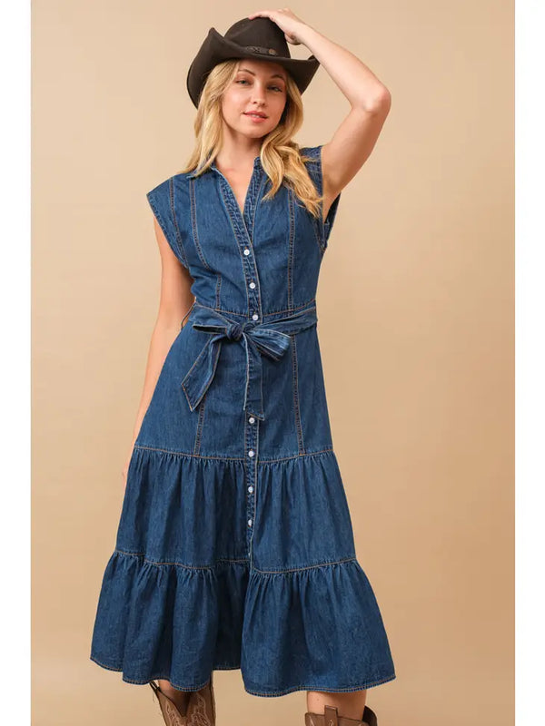 Ava Denim Midi Dress