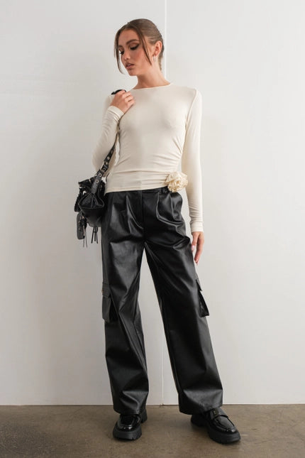 It Girl Cargo Vegan Leather Pant