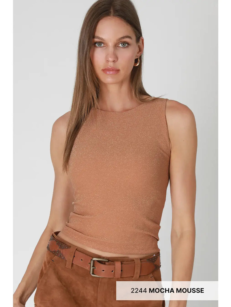 Subtle Shine Tank Mocha Mousse