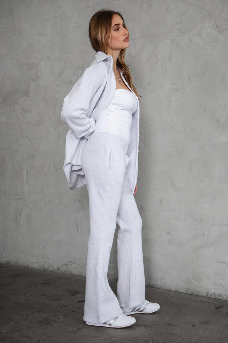 Jetsetter Sweats- Heather White