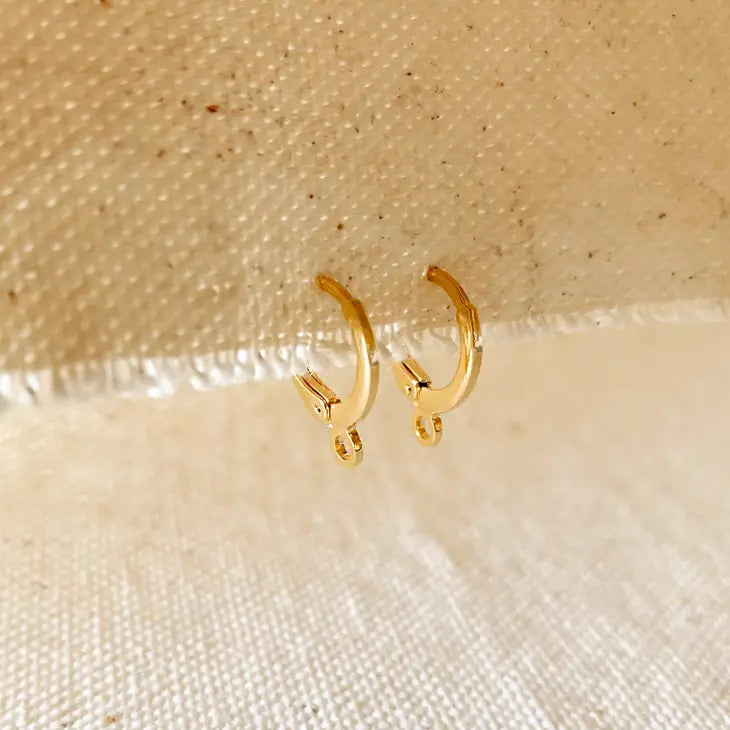 18k Gold Filled 12mm Lever Back Hoop Earring For Jewelry Mak