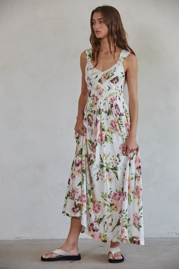 We Fell in Floral Maxi Dress