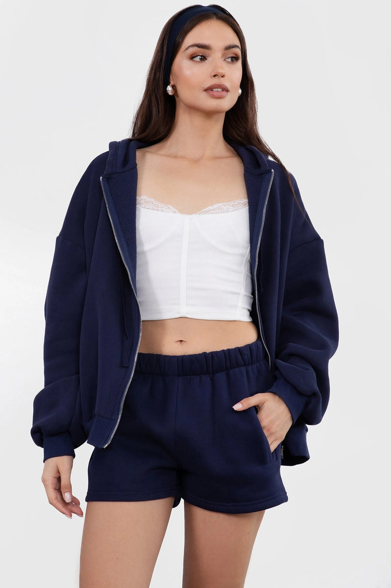 Sleepy But Social Hoodie -Oversized- Navy