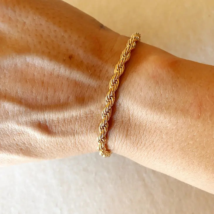 18k Gold Filled 4mm Rope Bracelet