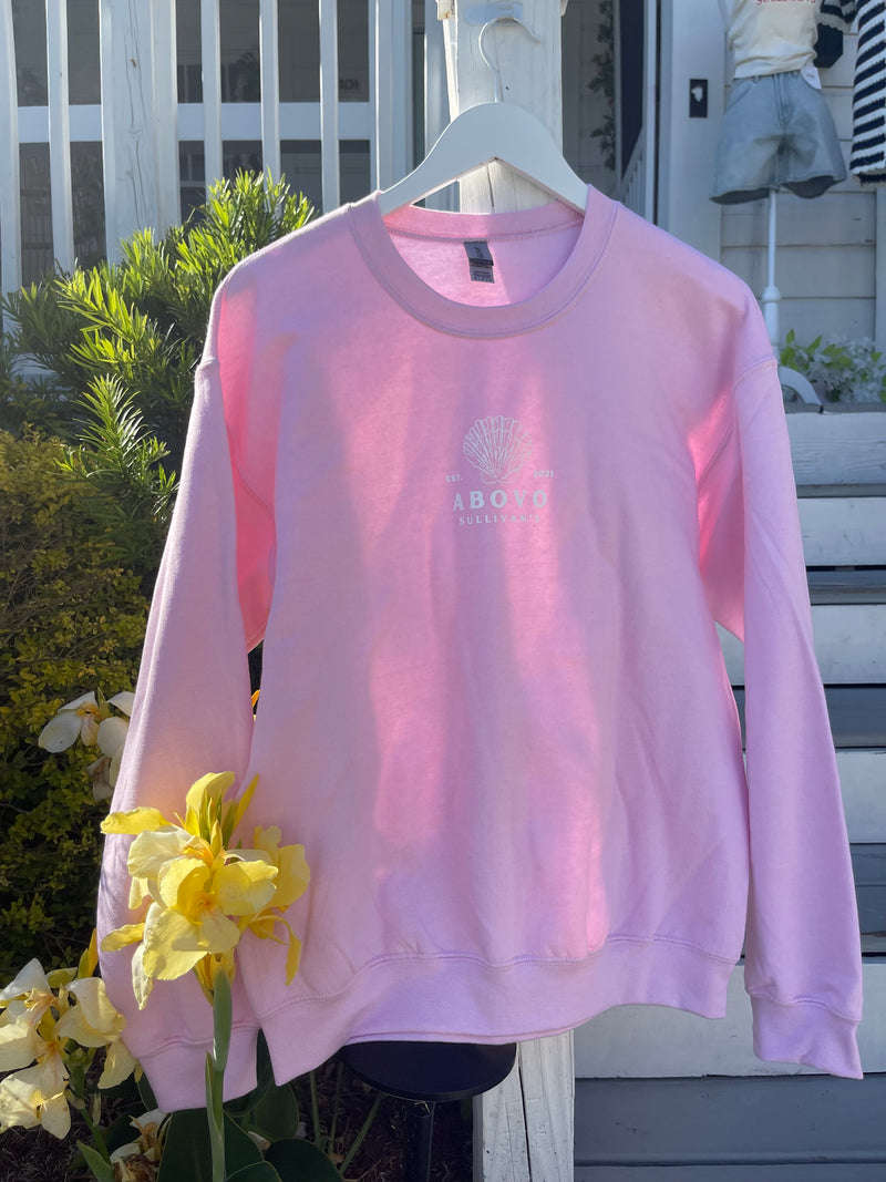 pink abovo shell crewneck