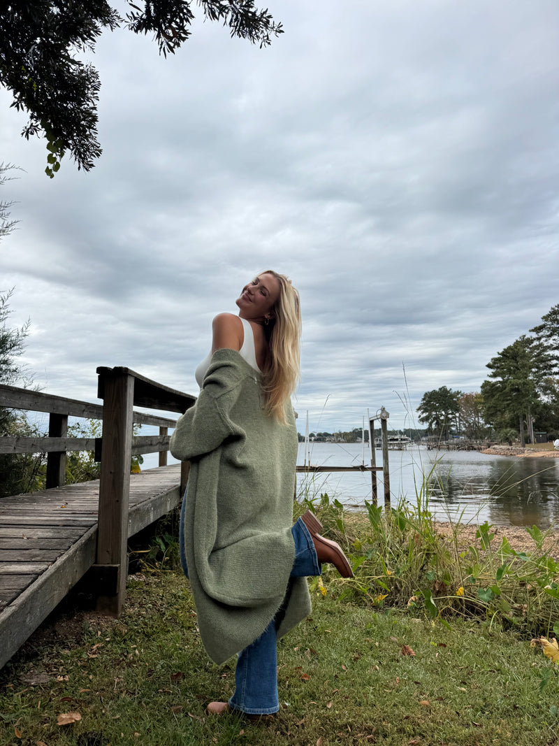 Slow Morning Sweater Grass Green