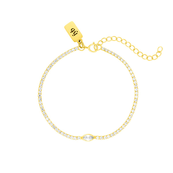 Arya Tennis Bracelet Crystal - Gold