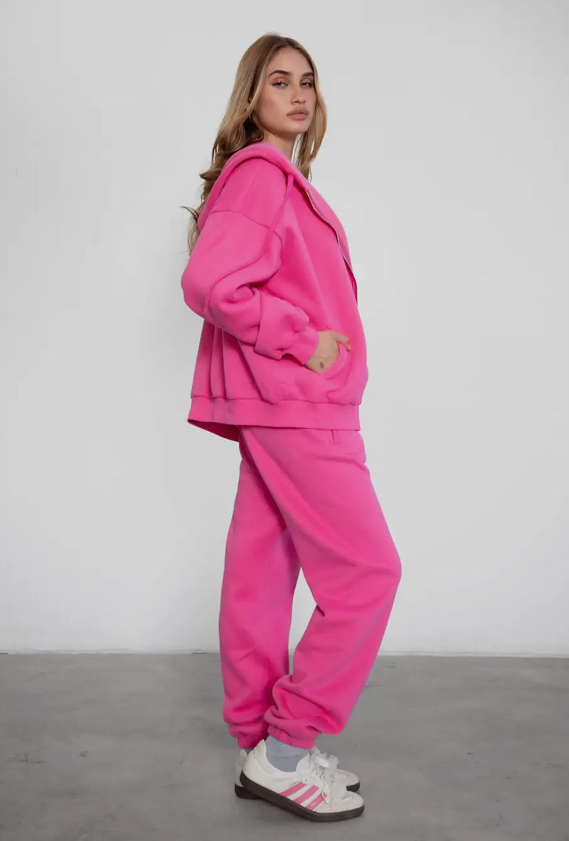 Sleepy But Social Sweatpants - Fuchsia