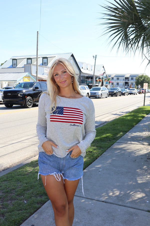 Cashmere Novelty Sullivan's Sweater- Flag