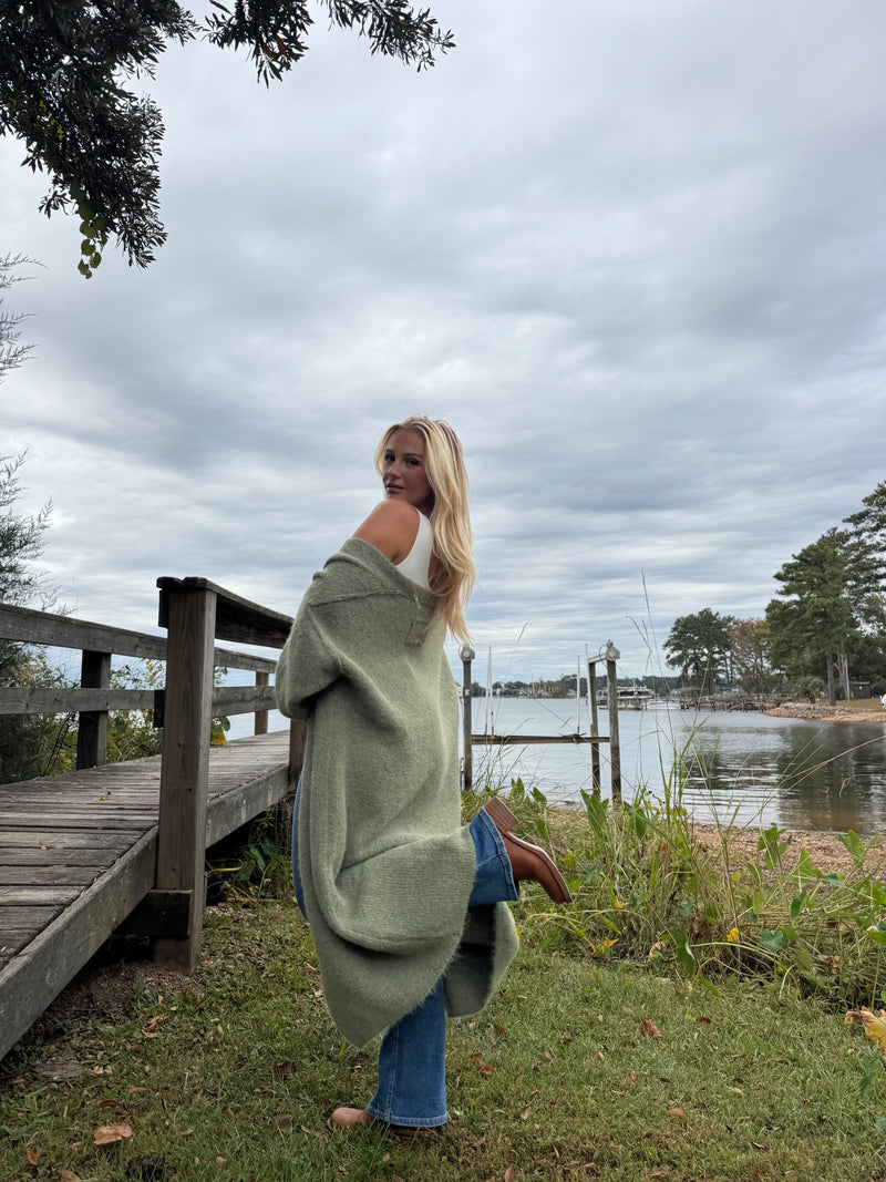 Slow Morning Sweater Grass Green