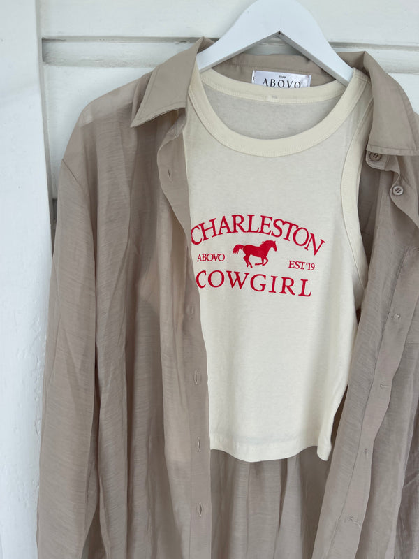 Charleston Cowgirl Sullivans Tank PREORDER- EXP Ship NEXT WEEK