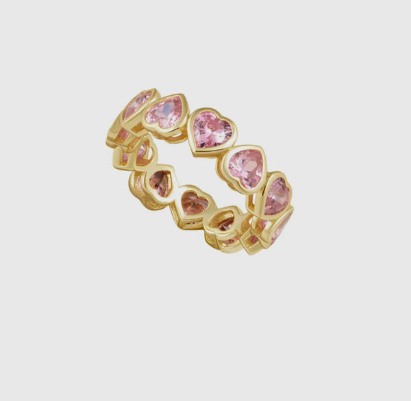 Bezel heart ring