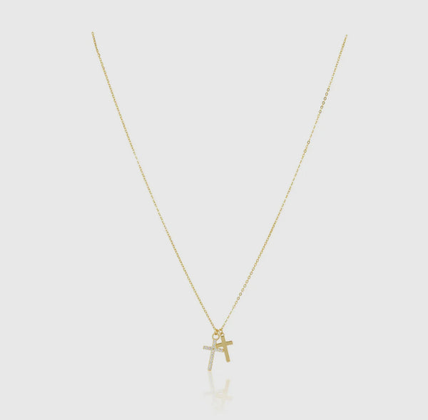 Double cross necklace