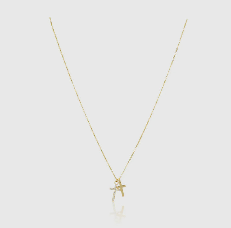 Double cross necklace