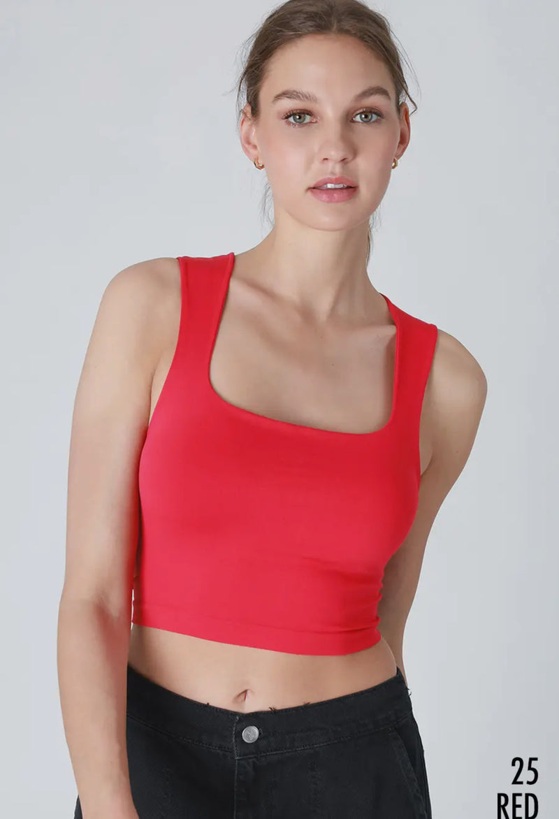 Talia Basic Tank Red