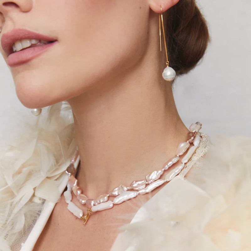 Leighton Pearl Necklace White - Gold