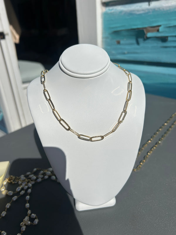 Big paperclip  Charm Necklace Chain