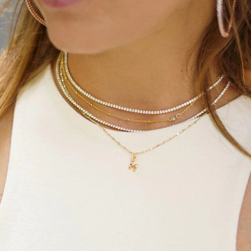 DIANA TENNIS CHOKER NECKLACE GOLD