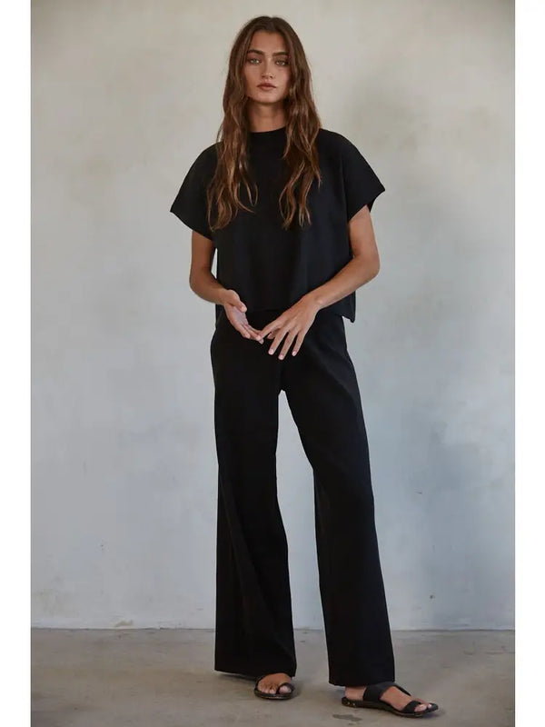 Sleeveless Knit Sweater Top Black