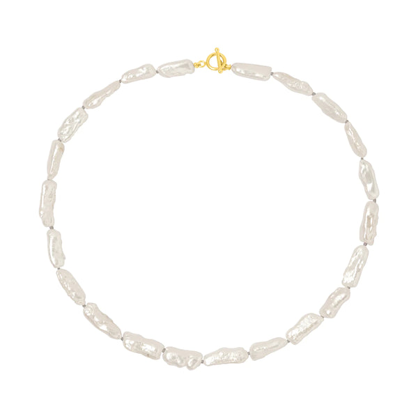 Leighton Pearl Necklace White - Gold