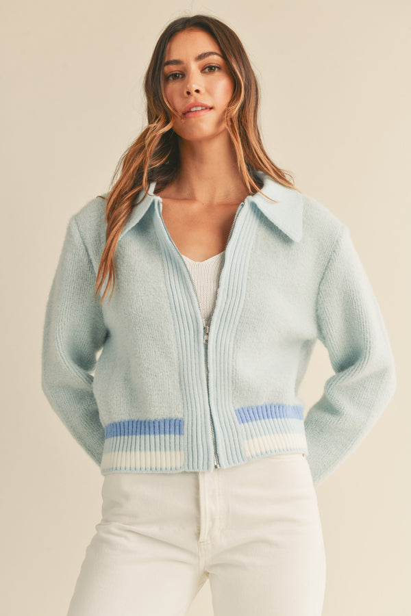 After Isles Cardigan- Light Blue